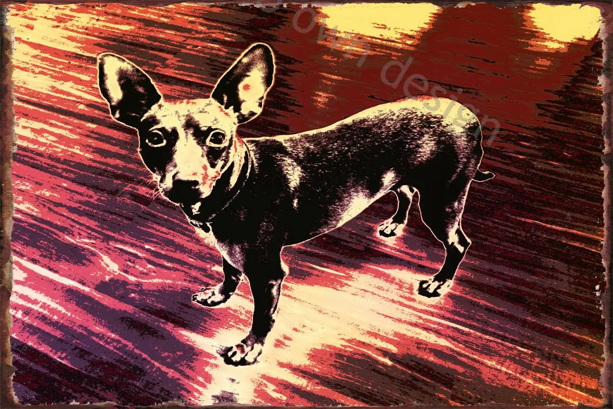 

Металлическая Оловянная табличка Maggy с маленькой милой собакой, жестяные таблички, Настенный декор, ретро, винтажный стиль, для искусства, м...