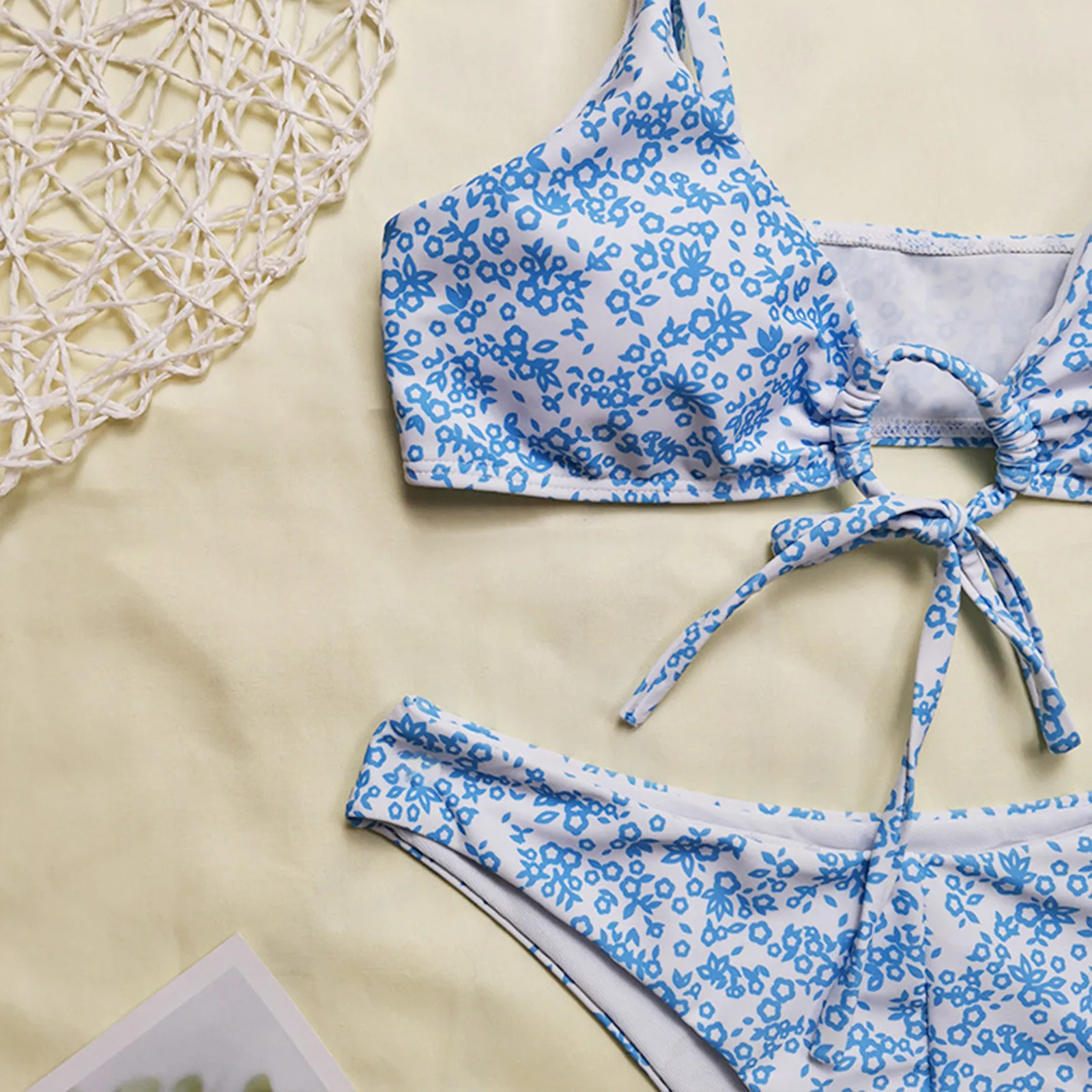 

Floral Print Bikini Set Sexy Swimwear Women 2021 Mujer Push Up Biquini Female Bathers Front Bandage Bathing Suit Swimsuit Bikini