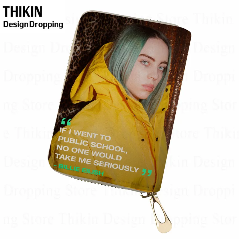 Тикин Горячая рэп певец Billie Eilish женский из искусственной кожи держатель для карт паук королева Водонепроницаемый Путешествия Паспорт Walet с молнией - Цвет: as picture