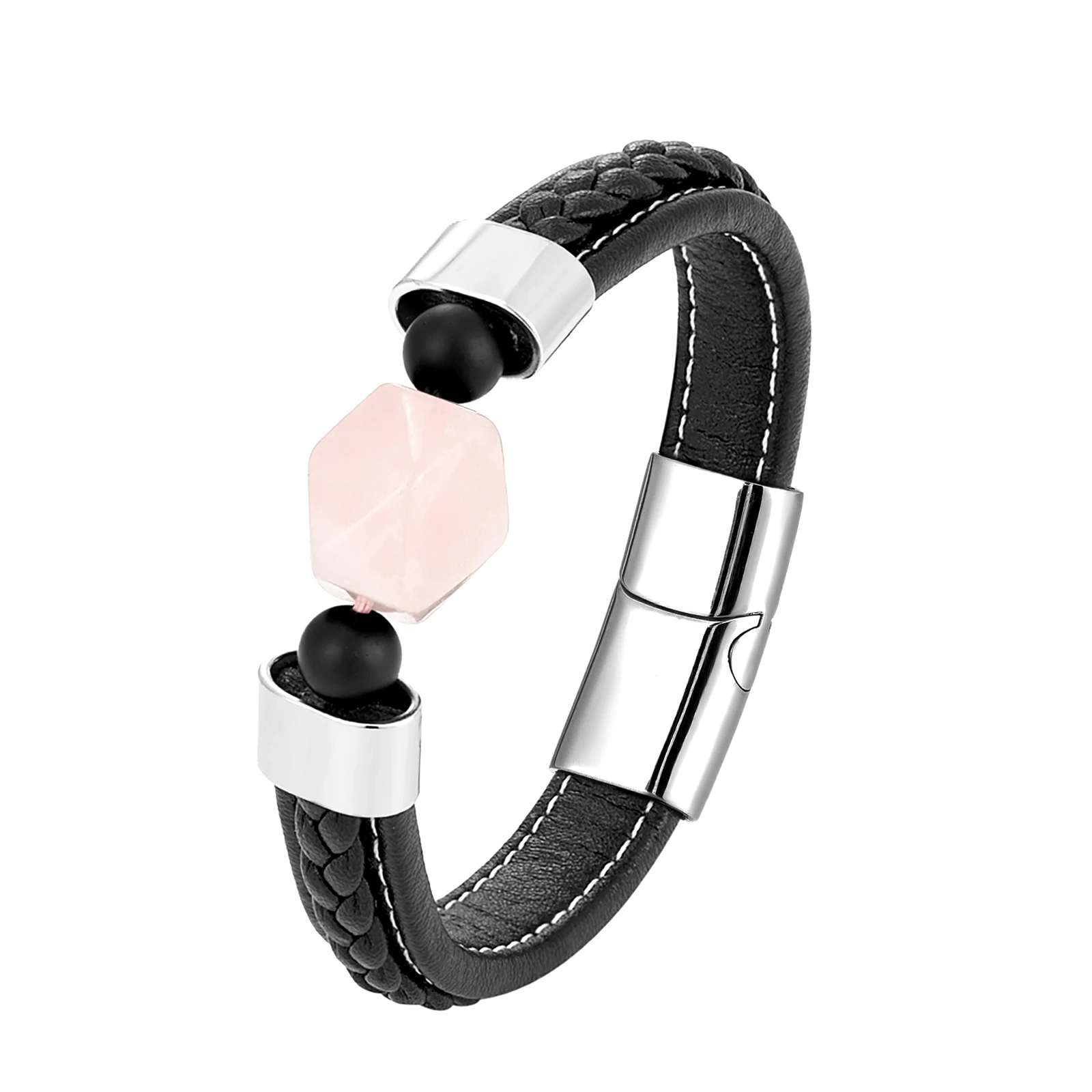 Элегантный и модный бриллиантовый натуральный розовый кристалл для мужчин