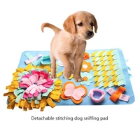 pet dog sniffing mat find food training removable fleece blanket play toys dog mat relieve stress puzzle sniffing pad 4575 cm