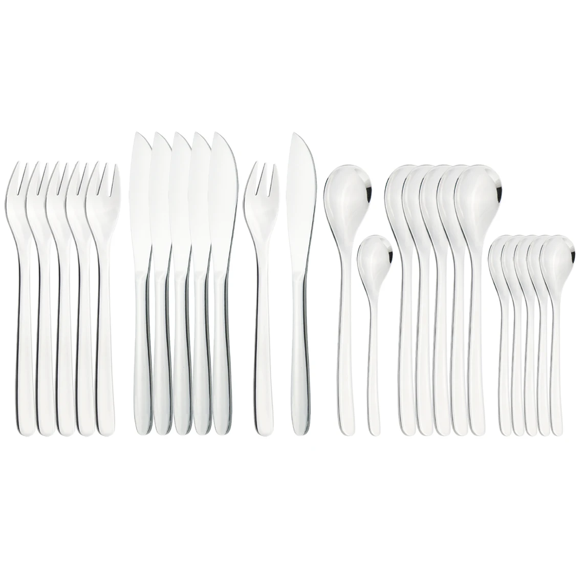 

24 шт Вестерн набор столовых приборов ножи, вилки Кофе ложки, столовая посуда набор 18/10 Нержавеющая сталь Кухня серебро посуда набор столовы...