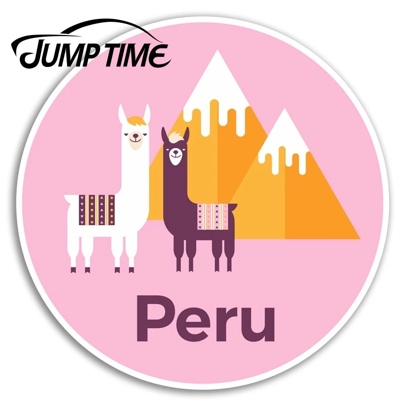 Jump Time для Перу розовый лама виниловые наклейки Наклейка автомобиля багаж