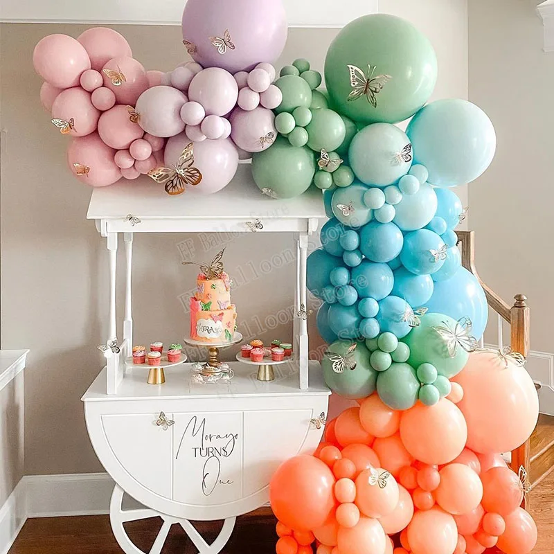

150pcs DIY Double Maca Purple Balloon Garland Arch Kit Peach Balloon for Birthday Baby Shower Weddings Party Decoration