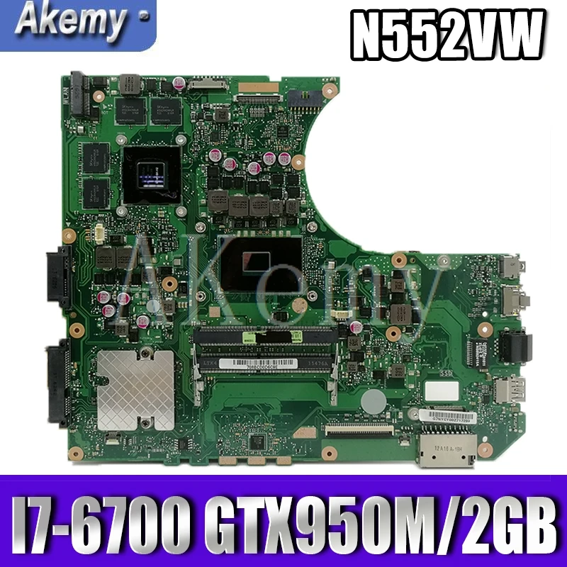 

N552VW материнская плата для ноутбука For Asus VivoBook Pro N552VW N552VX N552V оригинальная материнская плата HM170 I7-6700HQ GTX950M-2GB