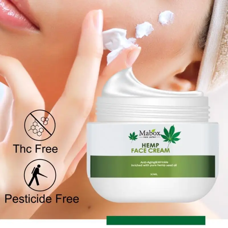 

Hemp Oil Nature Face Cream Hyaluronic Acid Moisturizer Nourishing Collagen Brighten Skin Care Cream 30ml