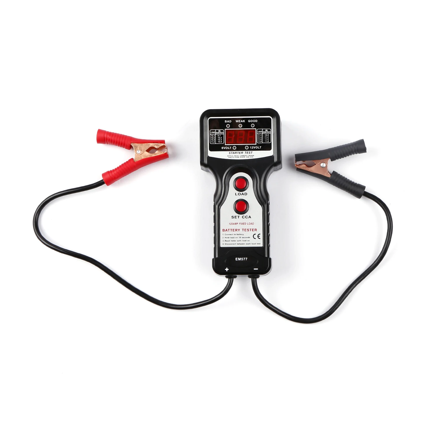 Тестер автомобильного аккумулятора EM577 12 В 24 многоязычный цифровой гелевый