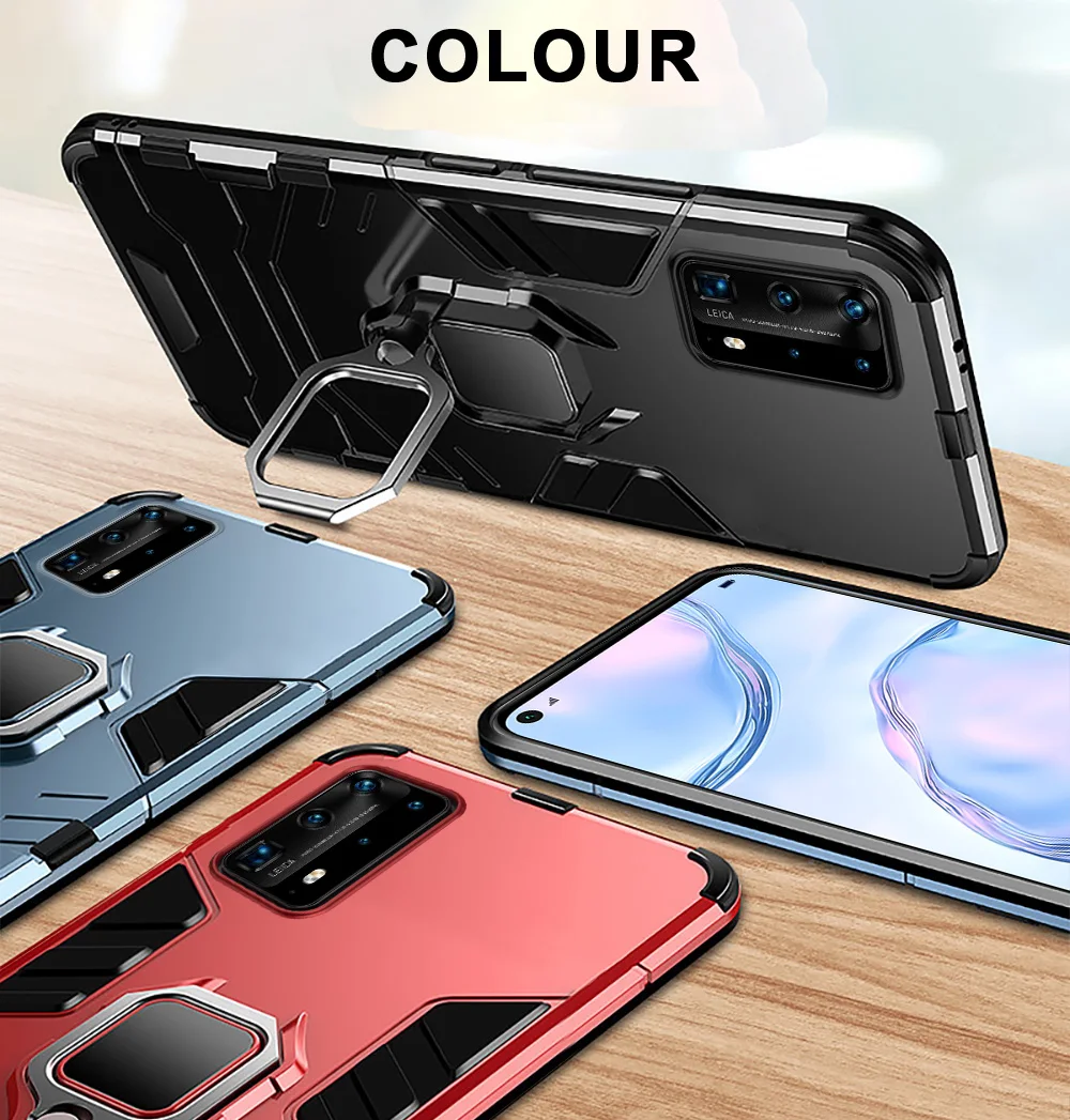 Чехол с магнитным кольцом для Huawei P40 Lite E Coque 5G Phone Armor автомобильный чехол бампер Pro