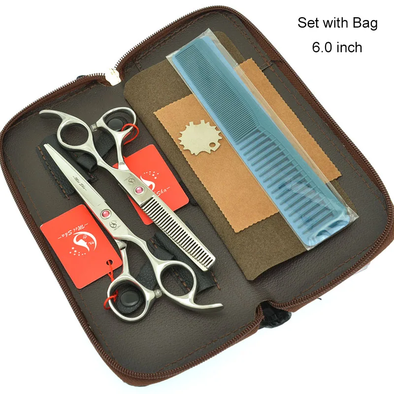 HA0097 with Bag 60 Набор Профессиональных Ножниц Для Волос Meisha 5,5/6 дюймов, парикмахерские ножницы, парикмахерские ножницы, режущие филировочные Инструменты для укладки, стрижка ножниц HA0097 - Цвет: HA0097 with Bag 60