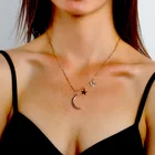 Ожерелье женское с кубической цепочкой, в форме полумесяца и звезды, 2021