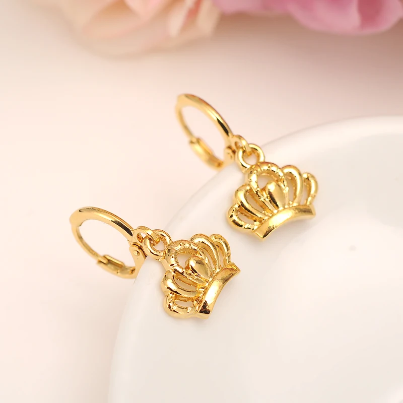 

Cute Studs Earrings For Women 2021 Fashion Gold Color Crown Charming Earrings Jewelry African Arab Jewelry Gifts