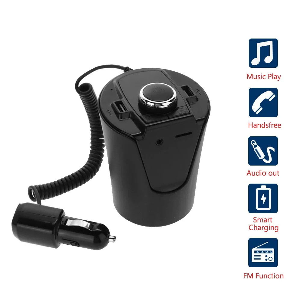 Автомобильный Bluetooth fm передатчик музыкальный плеер подстаканник Hands Free поддержка