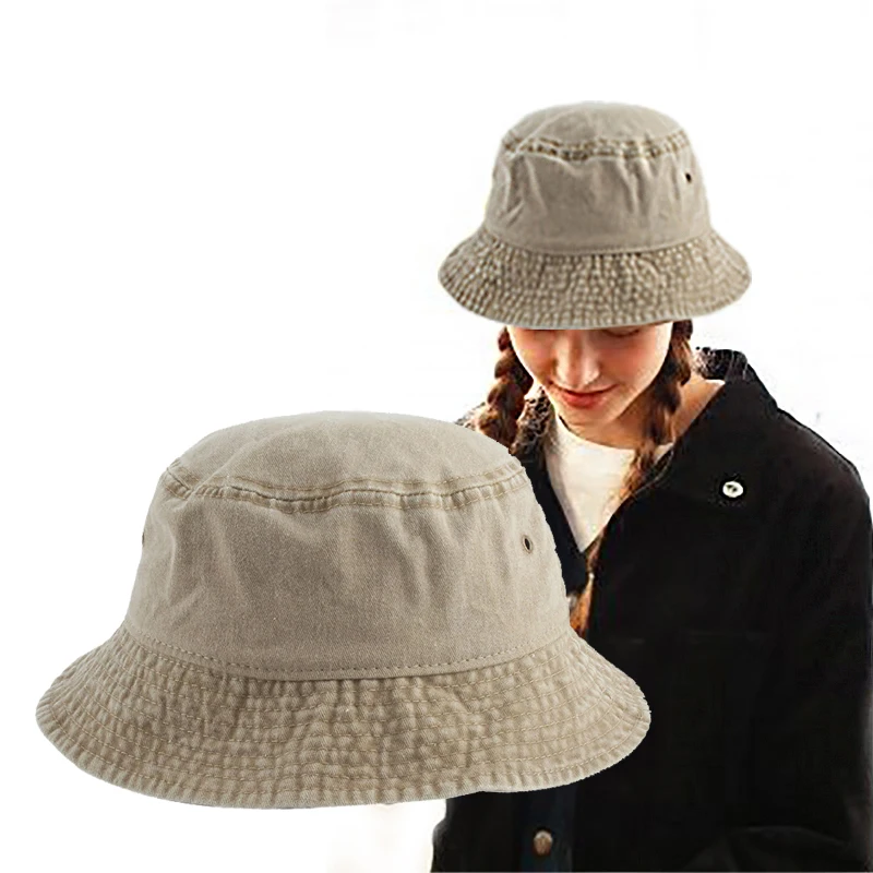 Хит продаж рыбацкая шляпа из стираного хлопка одноцветная для мужчин s летние
