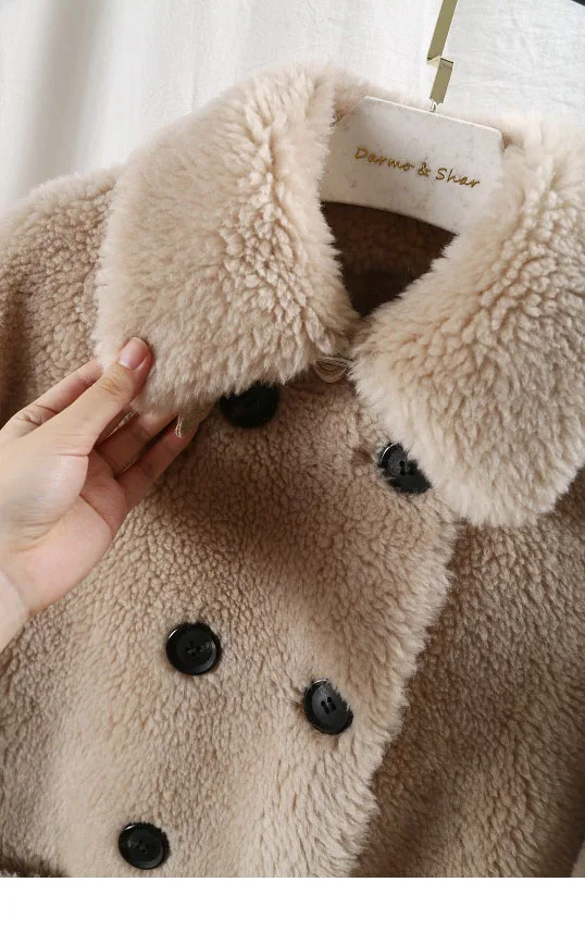 Женское плотное шерстяное пальто OFTBUY, со шерсти, зимняя тканевая двубортная парка, теплая свободная верхняя одежда