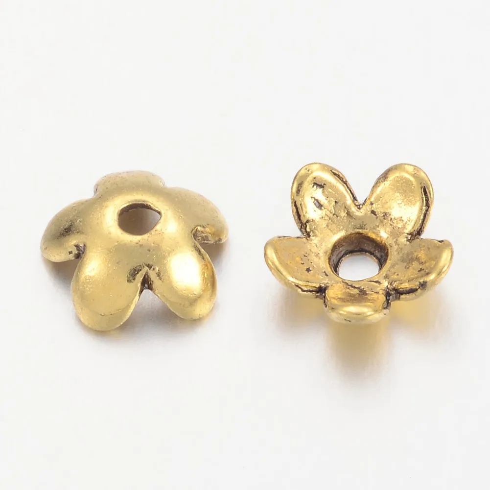 3000 шт. Античное золото Тибетский Стиль шапочки для бусин в форме цветка бусина с