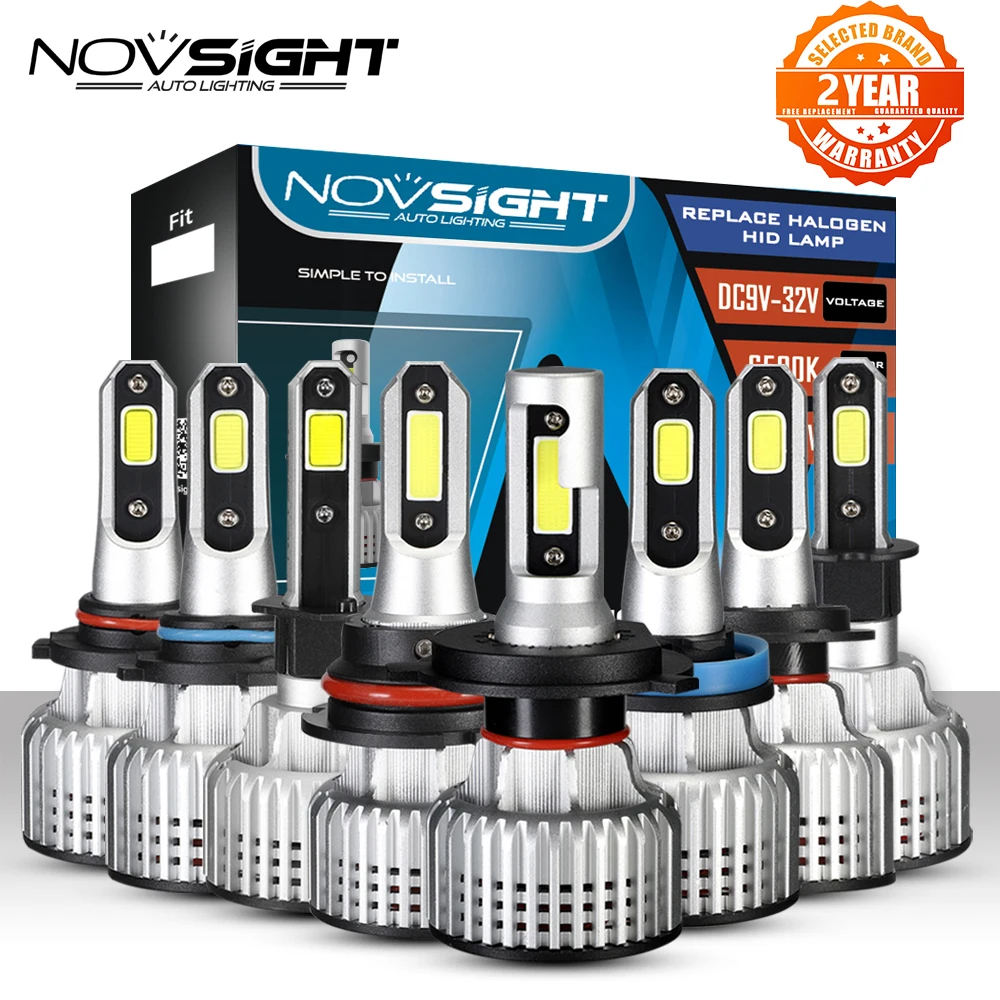 Светодиодные лампы NOVSIGHT H7 для автомобильных фар H4 H11 H1 H3 H8 H9 9005 9006 9007 H13 72 Вт 10000LM
