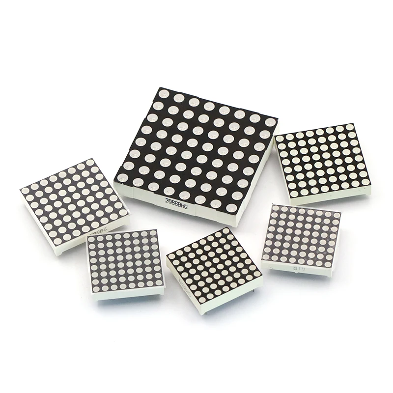 

5Pcs/Set 8*8 LED Dot Matrix Highlight 3.75mm Red And Green Light Dual Color 16/24 Feet 38x38mm Common Anode Electronic Component