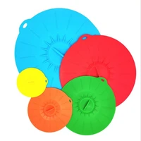 airtight 5pcsset high quality pot cover silicone spill stopper lid durable suction lids safe for home