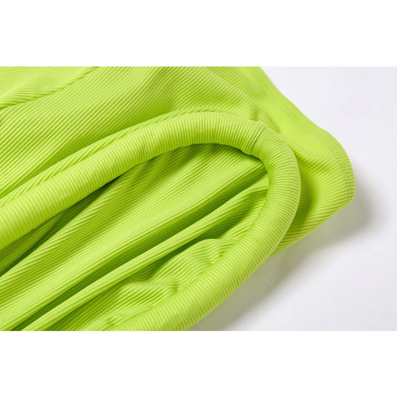 

Neon Green Splicing Long Pants Women Autumn Sexy Medium Waist Skinny Hipster Punk Street Midnight Style Street Trousers M0649