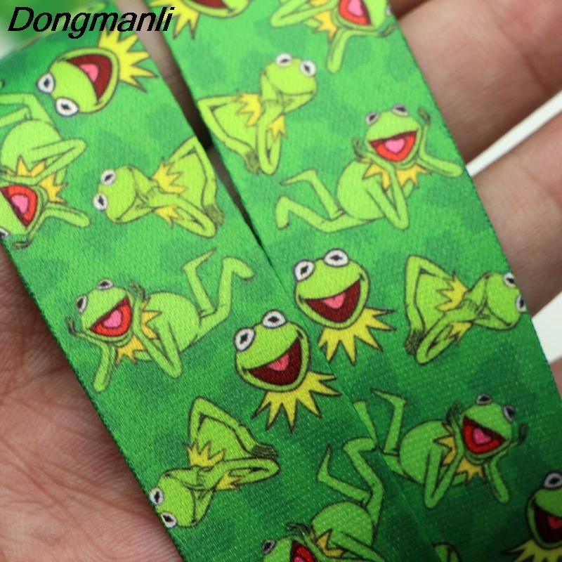 O480 Kermit лягушка забавные ремни идентификационный значок веревочная цепочка