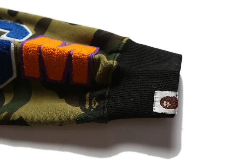 

Cross-Border Wholesale Japanese Fashion Brand BP Shark Head Stitching Half Sleeve Camouflage Hooded Cardigan Terry Sweater Coat