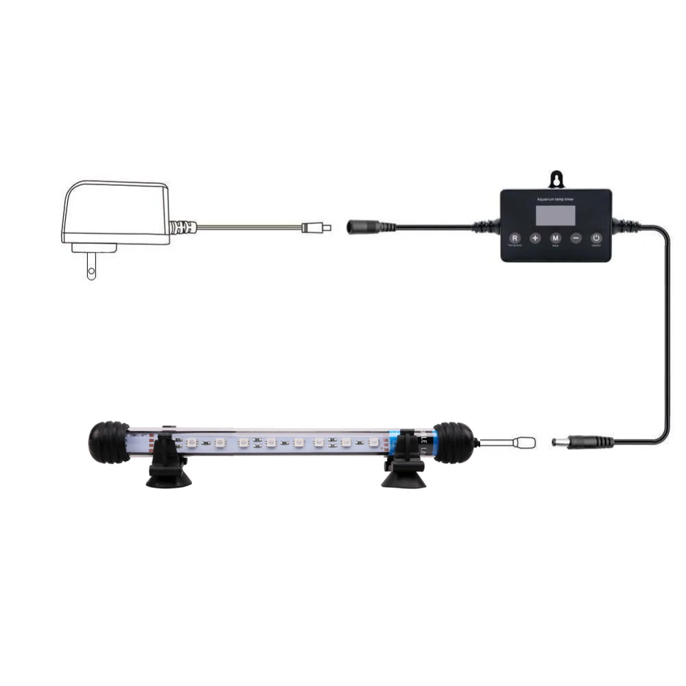 Водонепроницаемый светодиодный светильник для аквариума 18 48 см 220 В