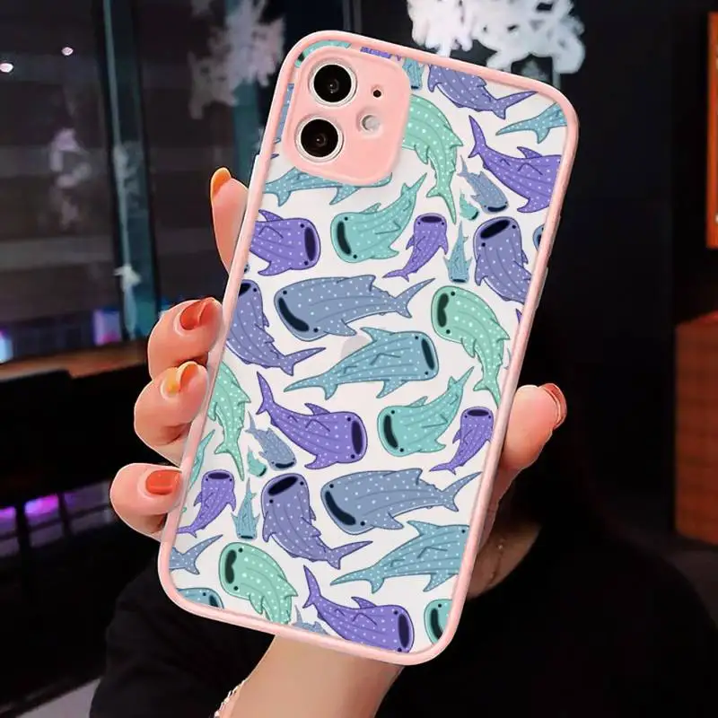 

shark Phone Cases Matte For iPhone 12 Mini 11 Pro XR XS Max 7 8 Plus X Hard PC Back Cover