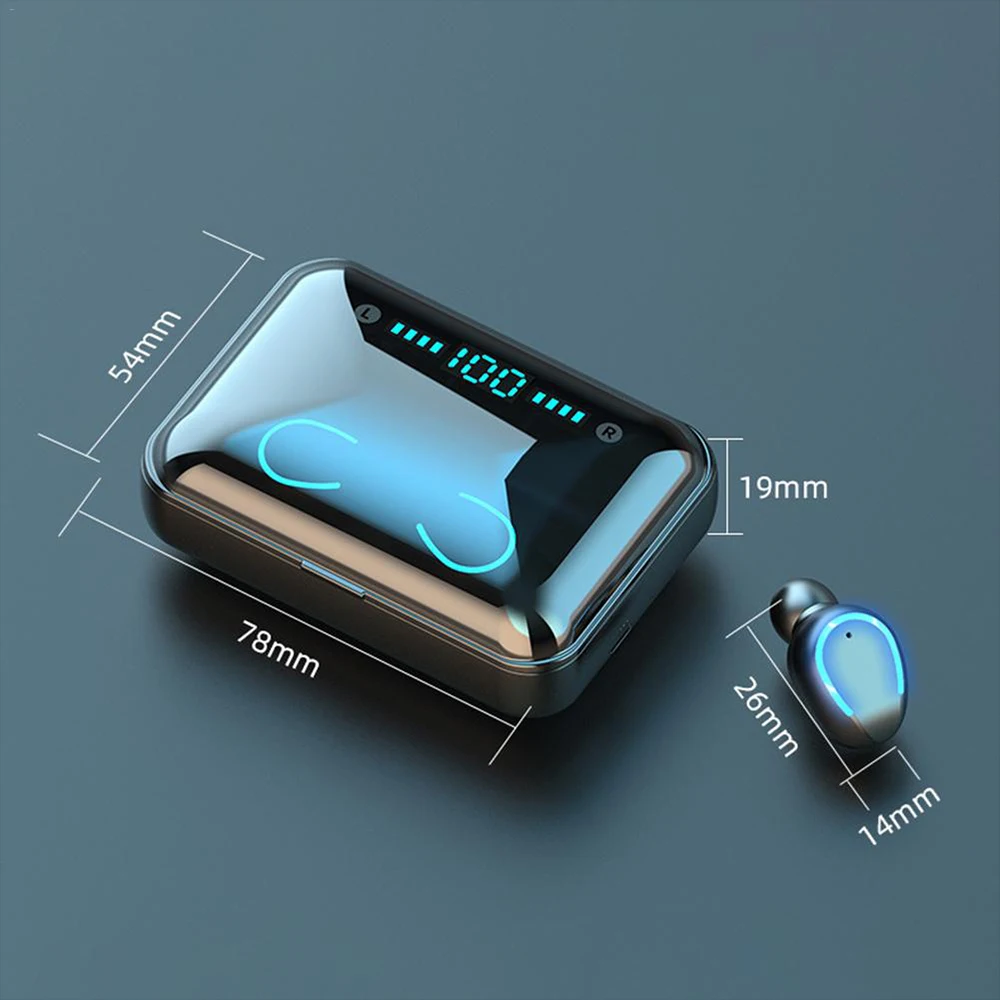 

Bluetooth Earphones V5.0 TWS Touch Control Stereo Led Display U Lamp Charging Box 3000mAh Sport Wireless Headphone Headset New