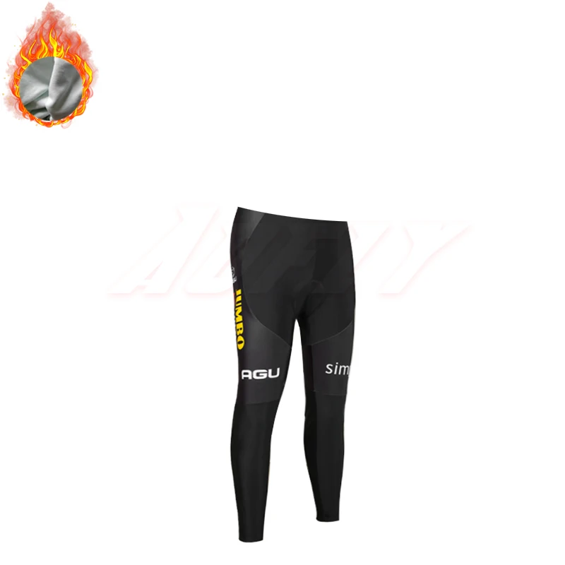 No strap Зима, куртки для велоспорта JUMBO TEAM 9D, велосипедные штаны, Ropa Ciclismo, Мужские Термо флисовые, pro трикотаж для велосипедистов, одежда для велоспорта - Цвет: No strap