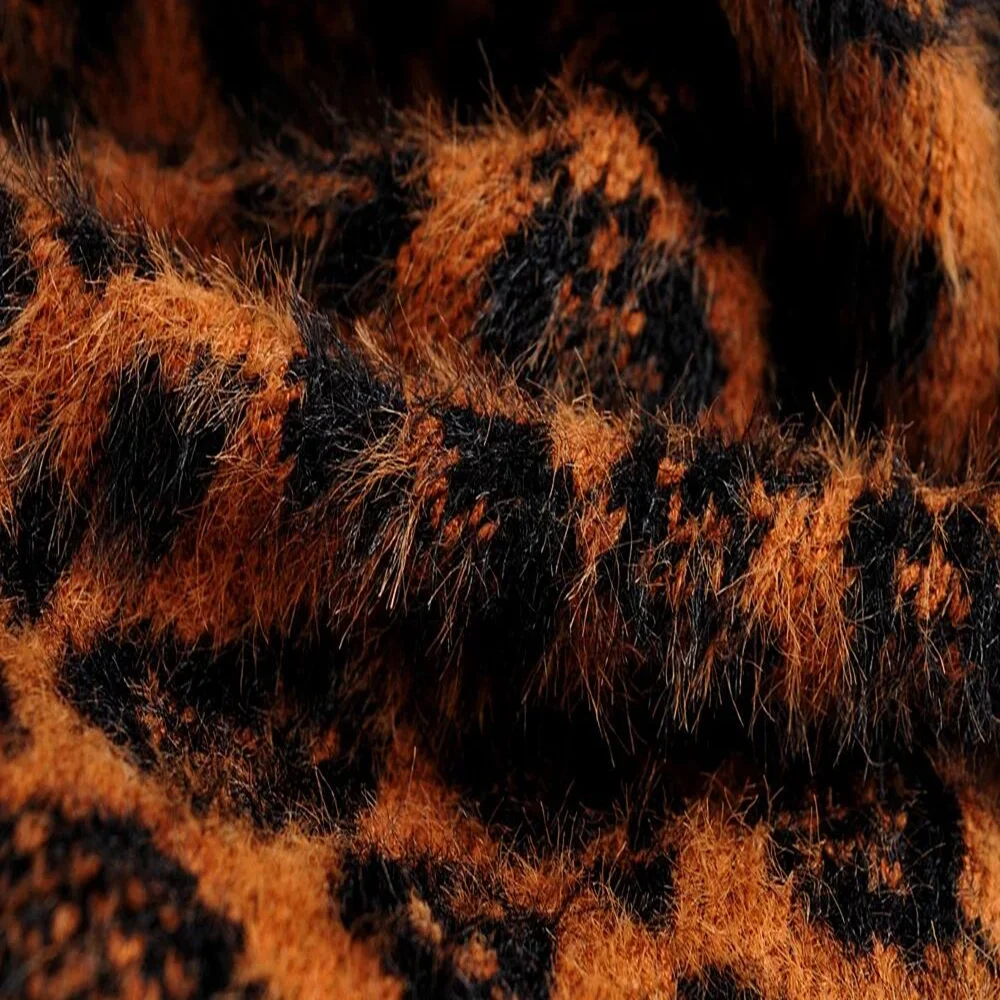 za 2019 new fashion women casual tops cotton winter long sleeves with 0-collar pullover Leopard print sweaters | Женская одежда