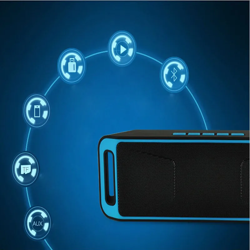 Портативный беспроводной Bluetooth Колонка динамик стерео сабвуфер поддержка USB