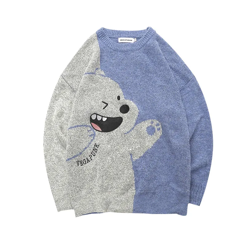 Autumn Winter Cartoon Anime Cute Women Sweater Lazy Girl Student White Bear Knitwear Tops Coat | Женская одежда