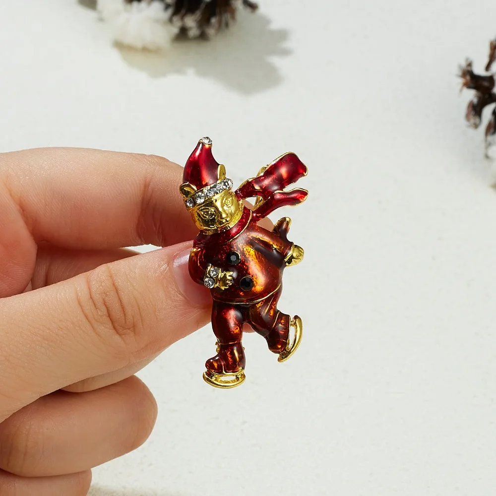 Merry Christmas броши на булавке милый Санта Клаус шляпа прекрасный Лось подарок эмаль значок брошь год Рождество Санта Клаус брошь с животными