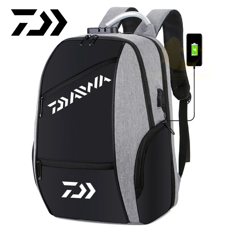 

Daiwa Fishing Backpack 2021 New Outdoor Men's Backpack Multi-function USB Charging Travel Waterproof Fishing Bag Men's Bags