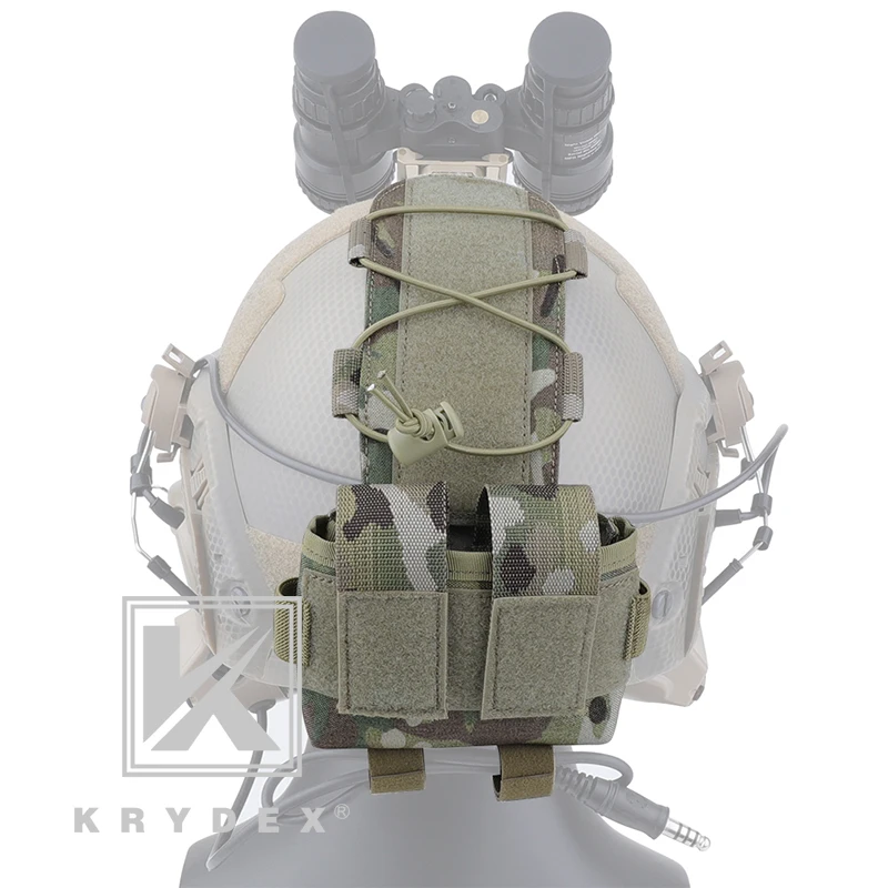 KRYDEX-Bolsa de batería táctica MK2, caja de batería de contrapeso de GPNVG-18 para casco de combate, sistema de retención de almacenamiento de accesorios