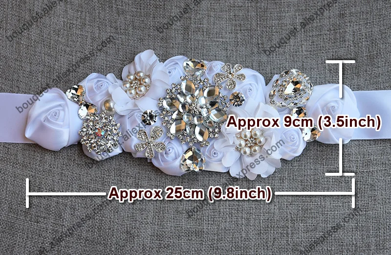 Свадебные ремни с кристаллами Аппликации атласный Цветочный Пояс стразы