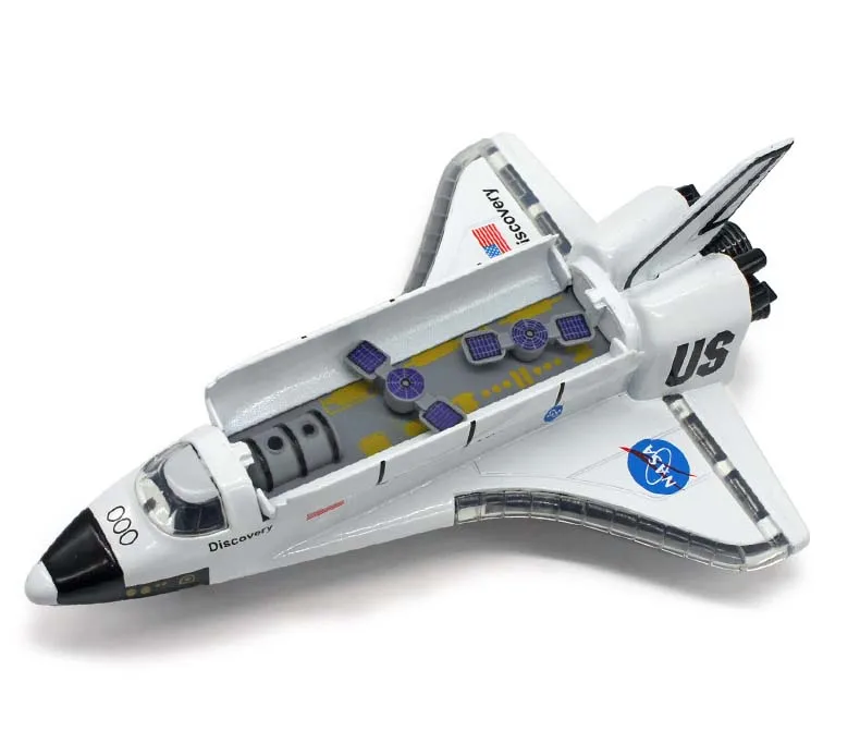 

New Alloy Space Shuttle Die Cast Space Craft Space Plane SpaceShip Model 19Cm Length With Light Music For Kids Toys