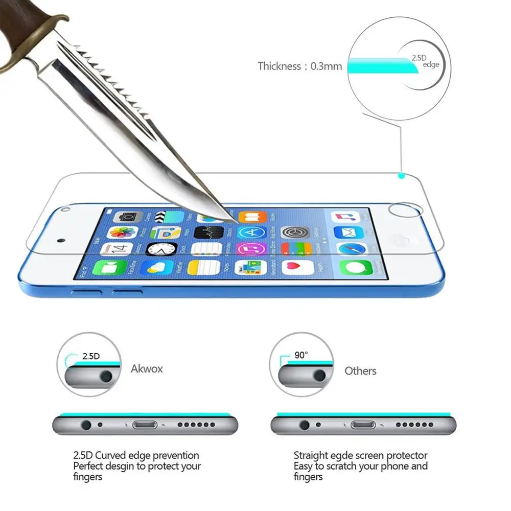 Закаленное стекло 9H 2.5D для Apple IPod Touch 5 6 Защита экрана 5-го 6-го поколения защитная