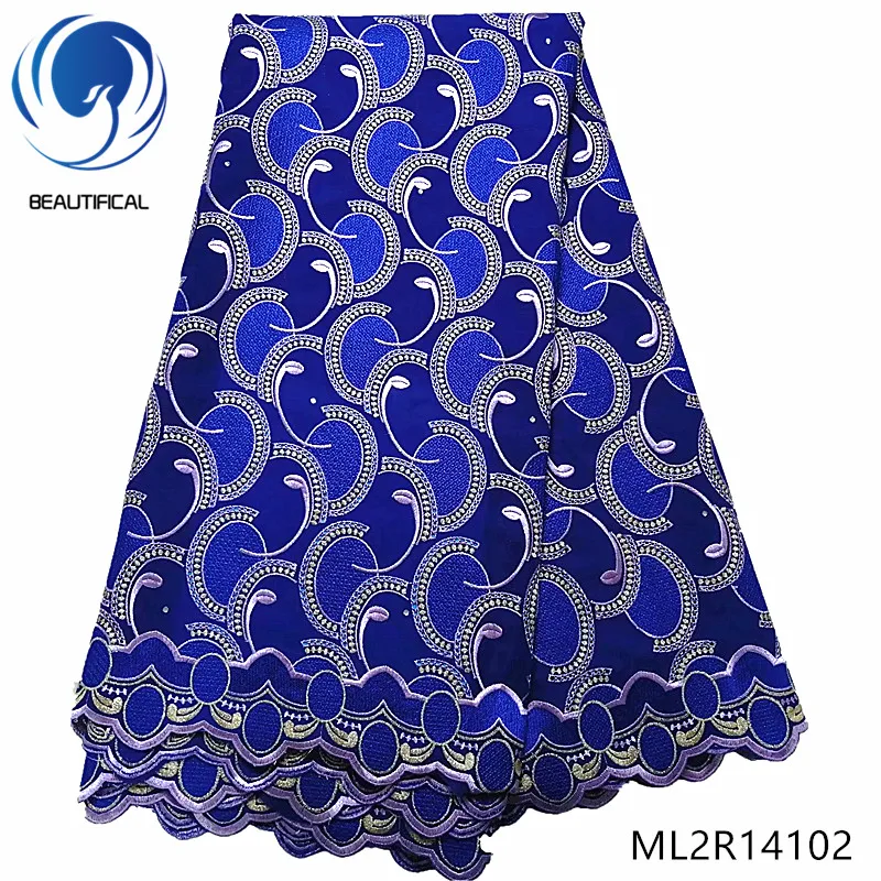 

BEAUTIFICAL Cotton lace fabrics Latest style nigerian voile swiss lace fabric for women dress 5yards african lace fabric ML2R141