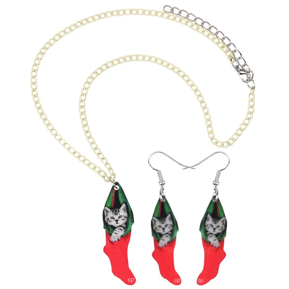 Bonsny акриловые рождественские носки американские короткие волосы кошка