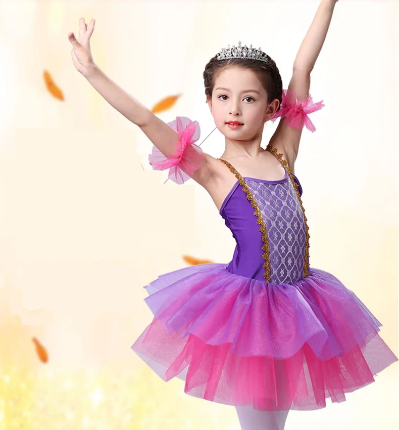 Балетное танцевальное платье для девочек Детское трико балерины гимнастическое