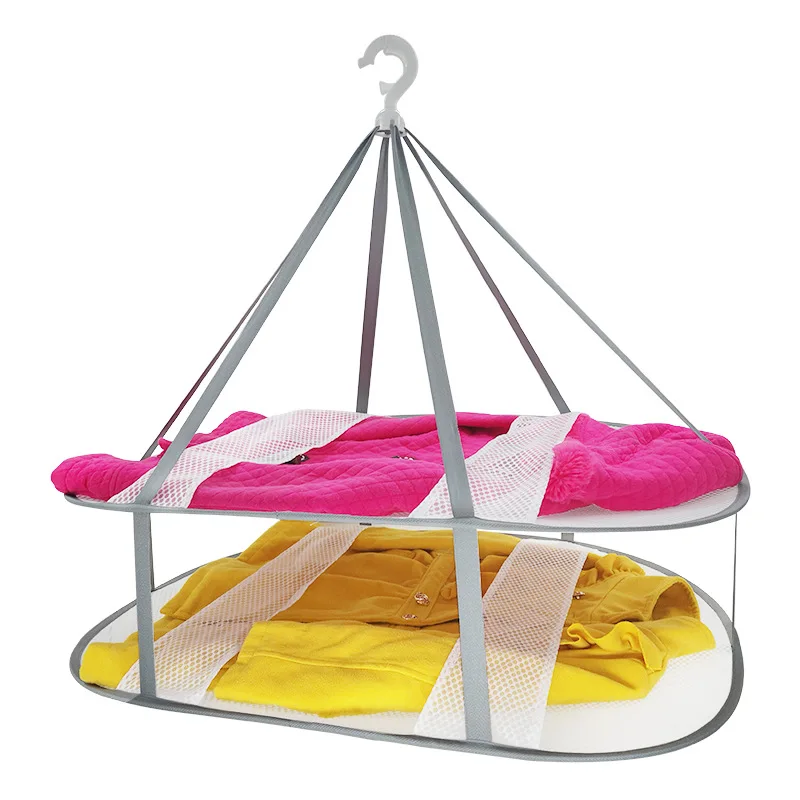 Двухслойная подвесная сушильная сетка складная утолщенная ветрозащитная