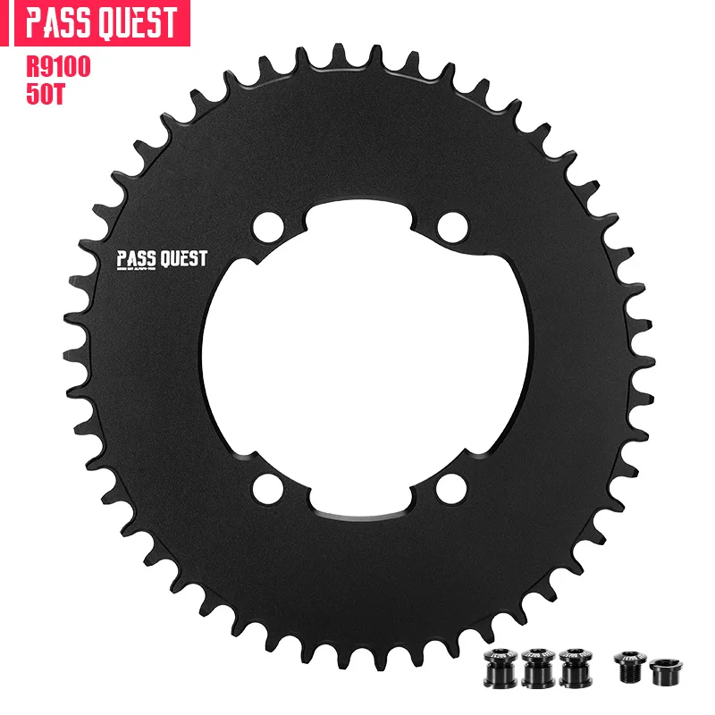 PASS QUEST R9100 Round Road Bike Chain Crankshaft Closed disk 110BCD 58T Narrow Wide Chainring For R7000/R8000/R9100