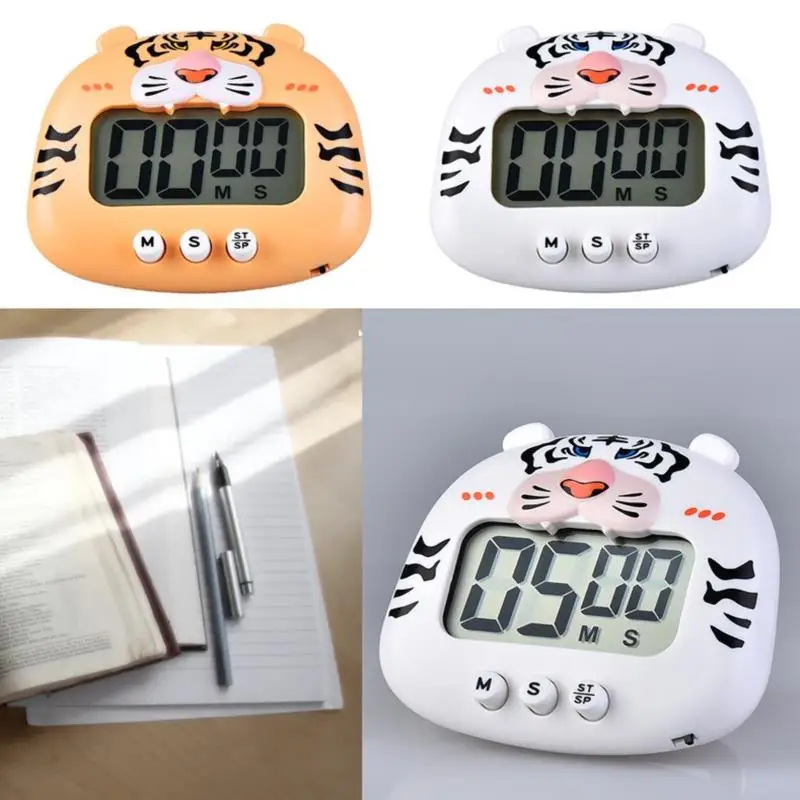 

Механический кухонный таймер, мультяшный ручной счетчик из АБС-пластика для приготовления пищи, часы с подложкой для йоги, тигр, кухонный та...