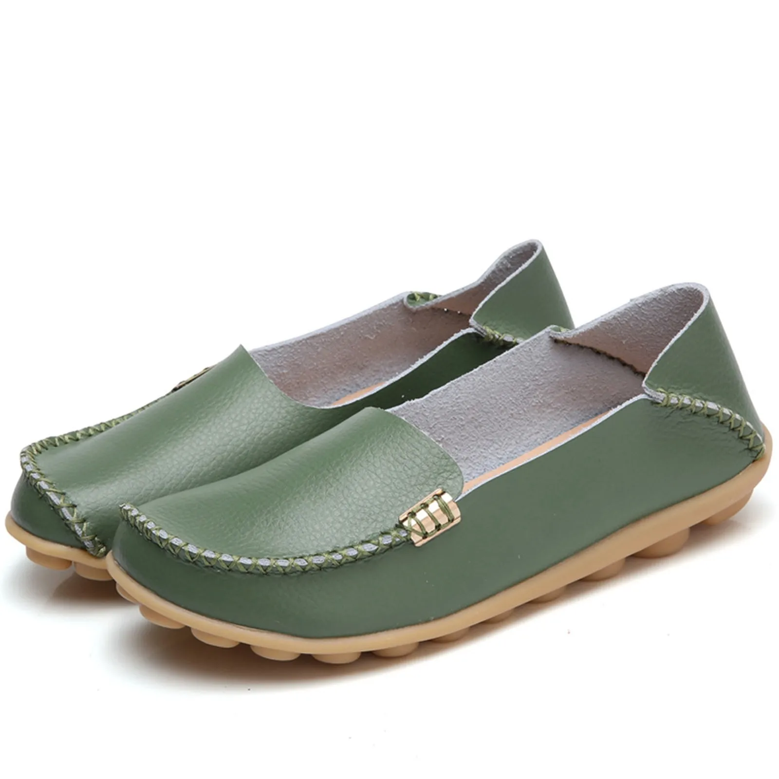 

Leisure Women Soft Bottom Slip-on Round Toe Shoes Flat Single Shoes Peas Shoes solid color beanie shoes Zapatos de guisantes