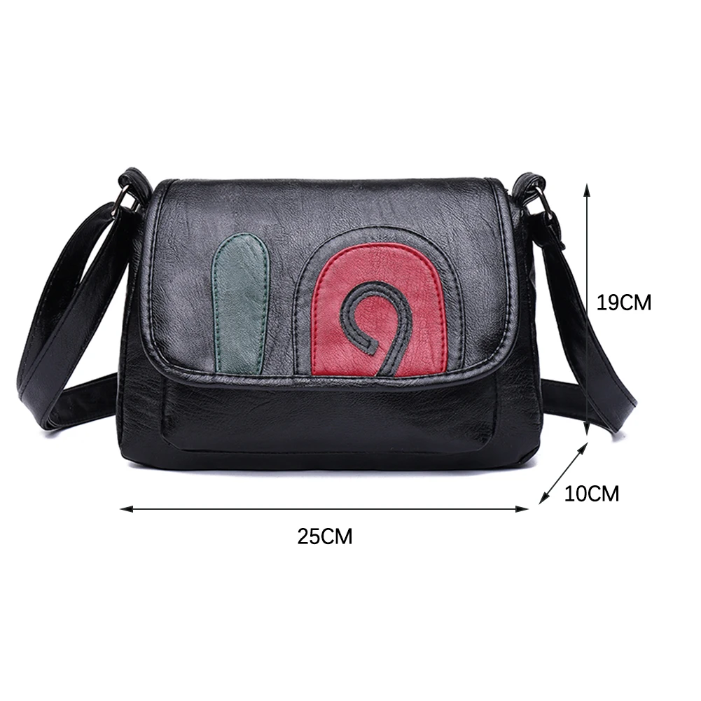 

Vintage Women Soft PU Leather Printing Crossbody Shoulder Bags Casual All-match Messenger BagLadies Small Flap Handbag Purses