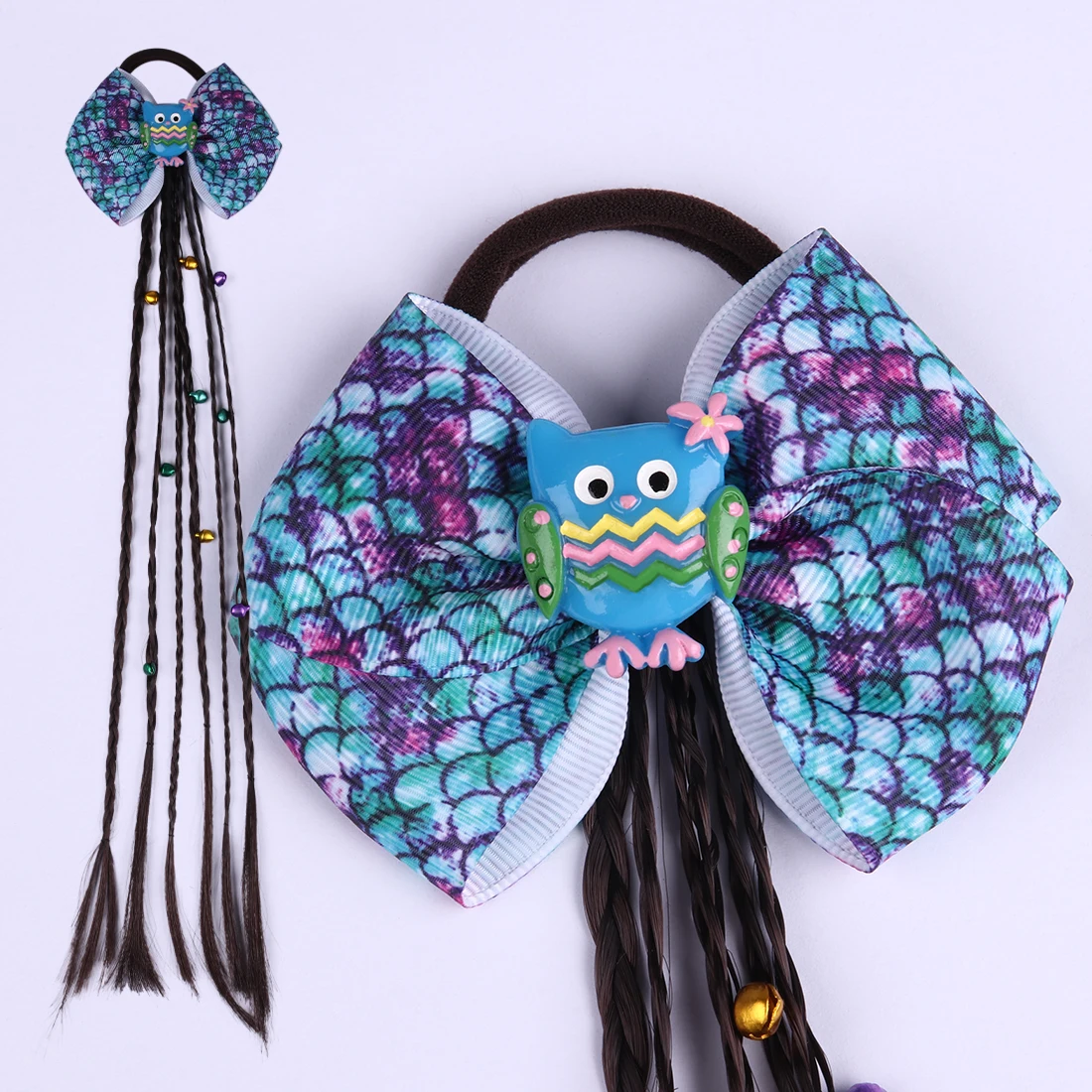 mermaid bow8 1 шт. Женская эластичная лента для волос твист парик повязка на голову богемный Плетеный головной убор детский бант зажим для волос головной убор - Цвет: mermaid bow8