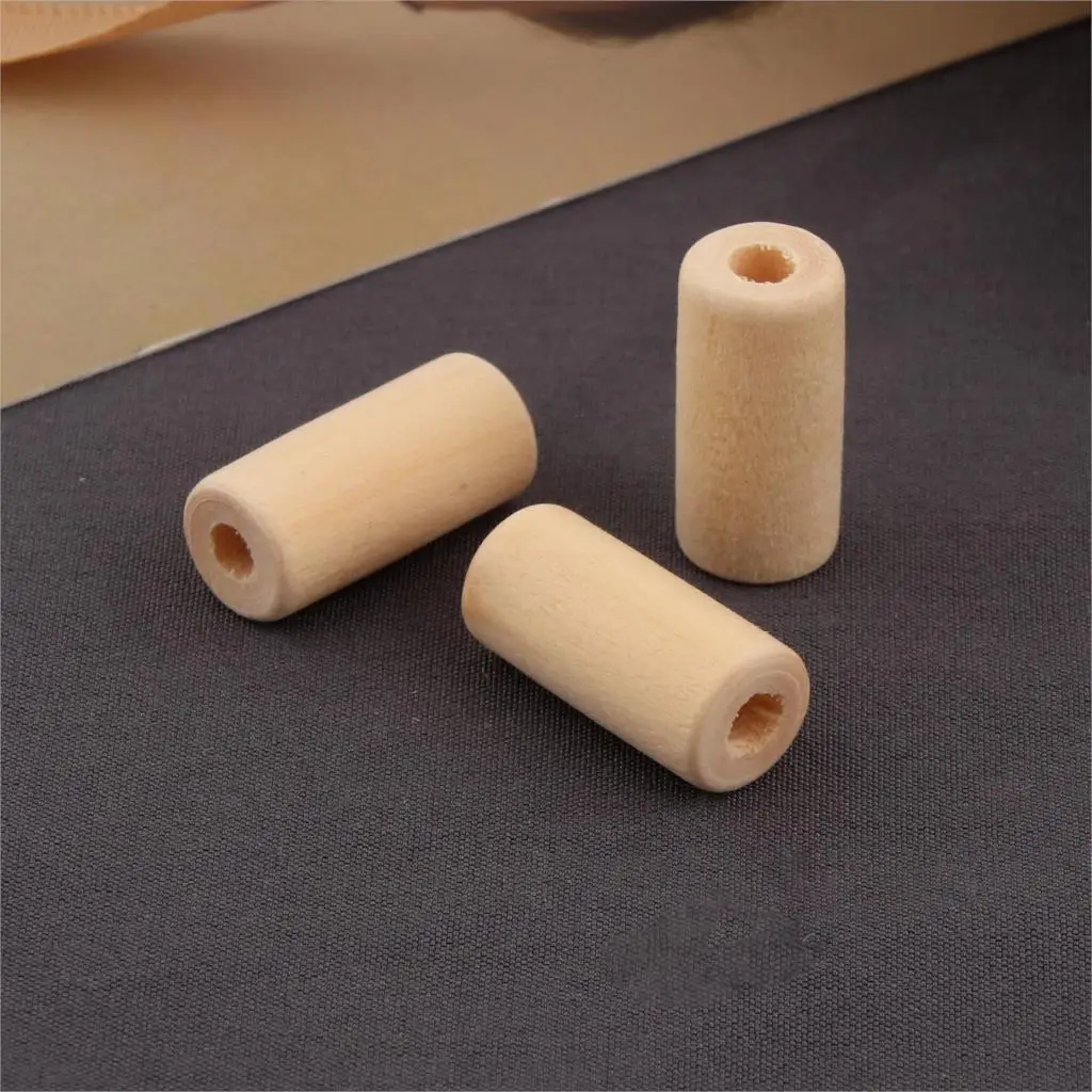 Незавершенные бусины из натурального дерева в форме цилиндра 30 шт. деревянная