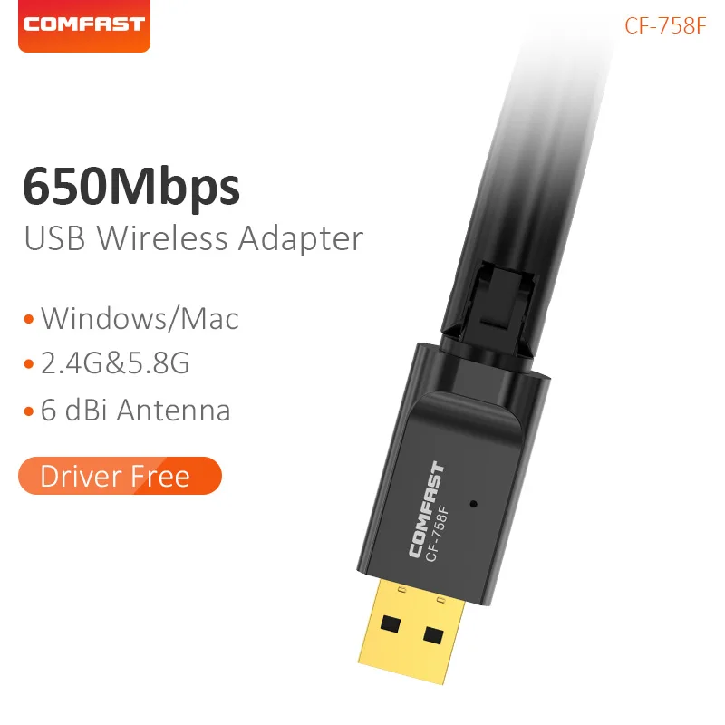 Comfast хотя настенная сетевая карта 650 Мбит/с свободный привод двухдиапазонный 2 4G и