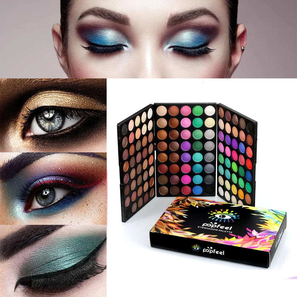 

POPFEEL 120 Colors Eyeshadow Palette Cosmetic Matte and Pearlescent Eye Shadow Makeup Set